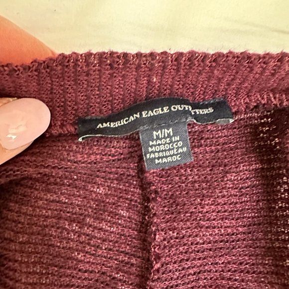 American Eagle Maroon Button Front Cardigan Women's Medium - Picture 5 of 5